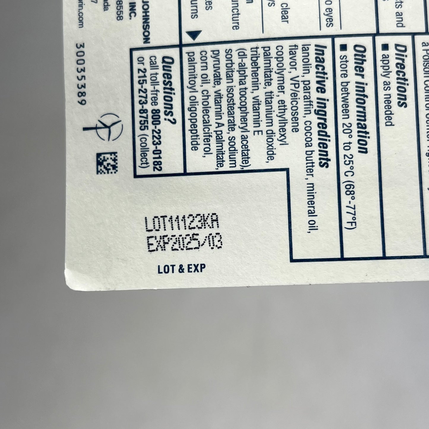 NEOSPORIN  (3 PACK) Lip Health Overnight Renewal Therapy  0.27 oz BB 03/25