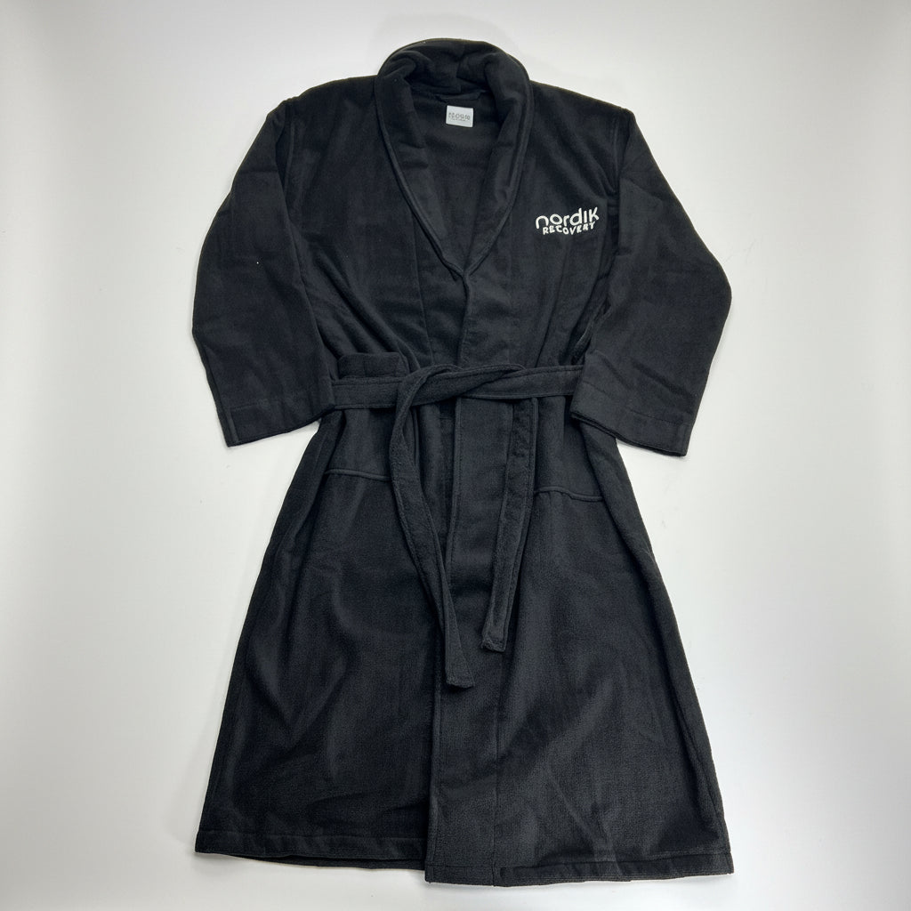 NORDIK RECOVERY Retreat Robe Ultra Plush Terry One Size Black BR-BL-1FA