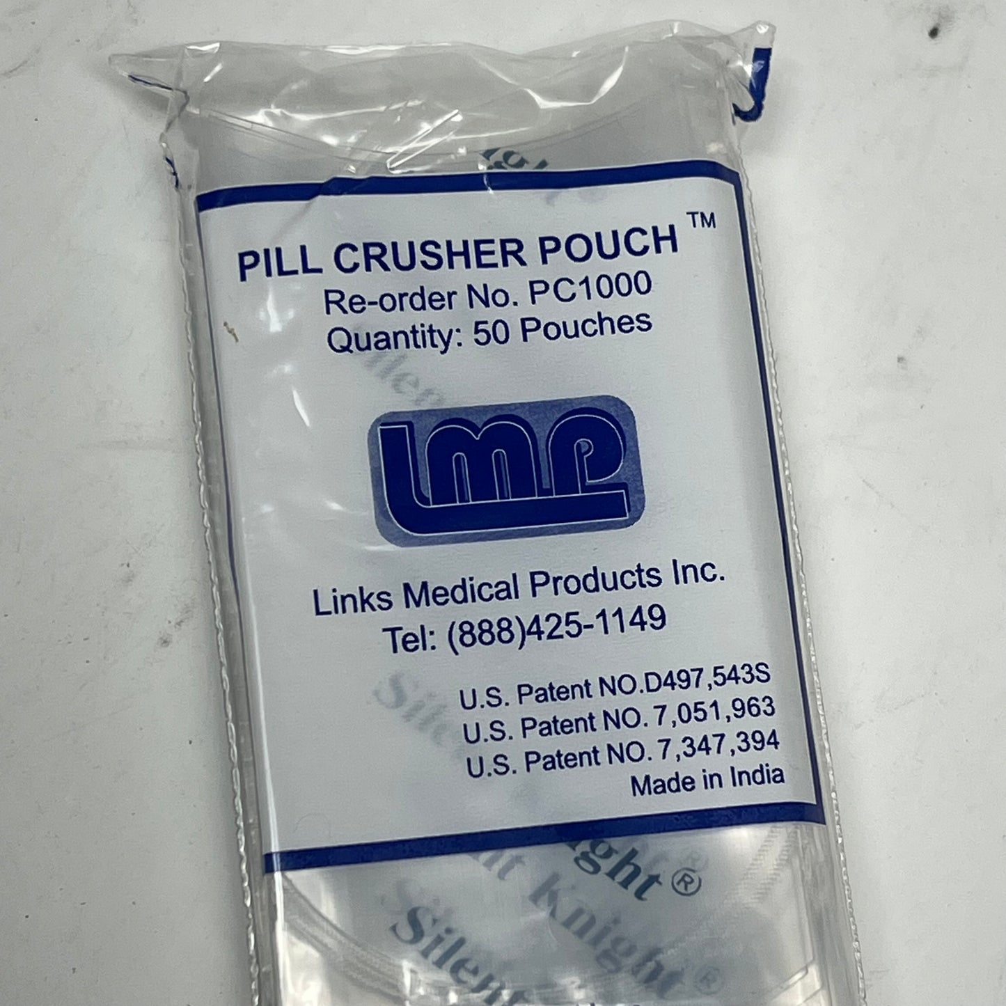 LINKS MEDICAL PRODUCTS  (1000 PACK) Silent Knight Pill Crusher Pouch PC1|000