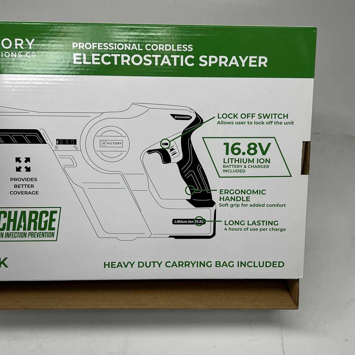 VICTORY INNOVATIONS Professional Cordless Electrostatic Sprayer Green VP200ESK