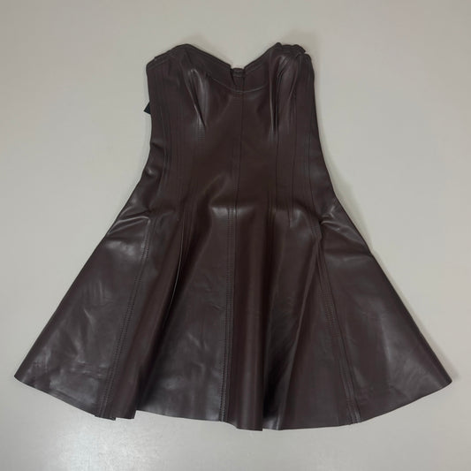 NORMA KAMALI Strapless Grace Mini Dress Unlined Women's Sz XXS/32 Chocolate