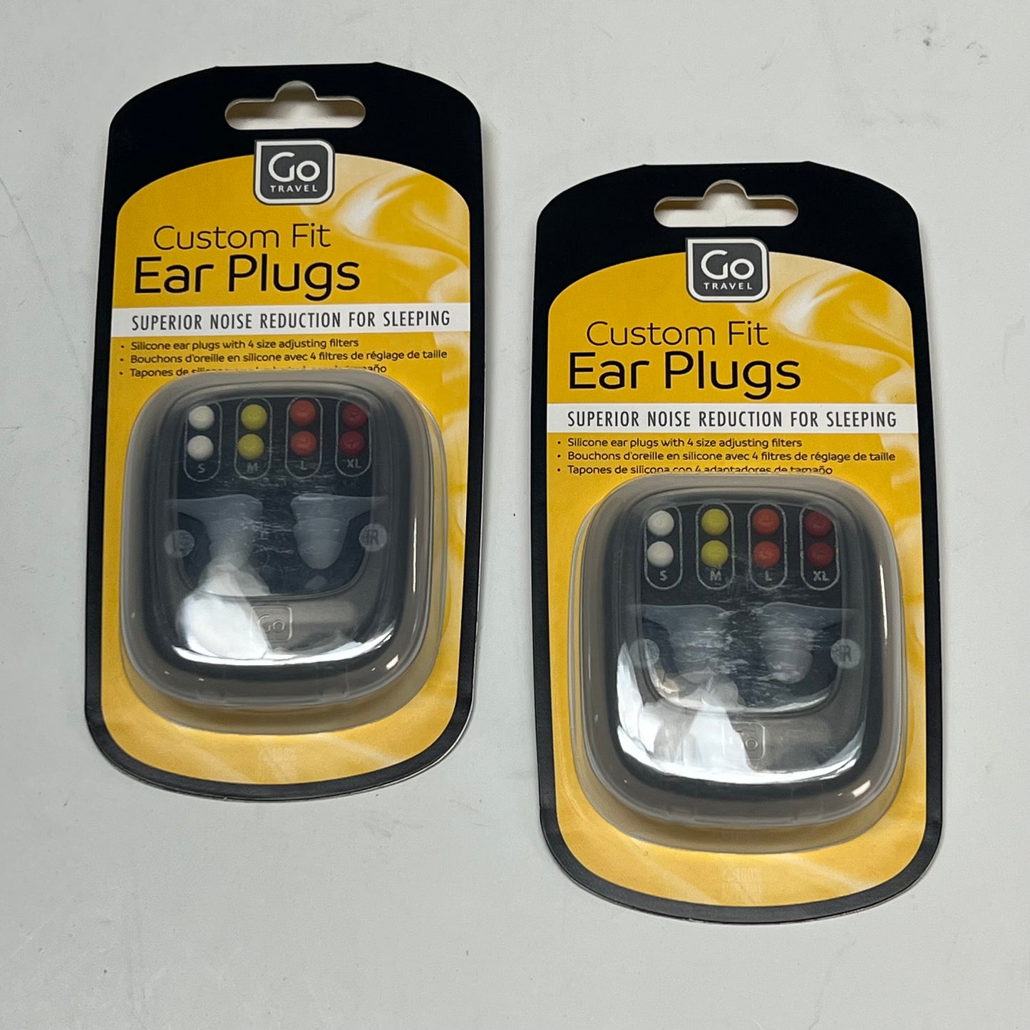 GO TRAVEL (2 PACK) Ear Plugs Reusable Hearing Protection Custom Fit PPEQ0065
