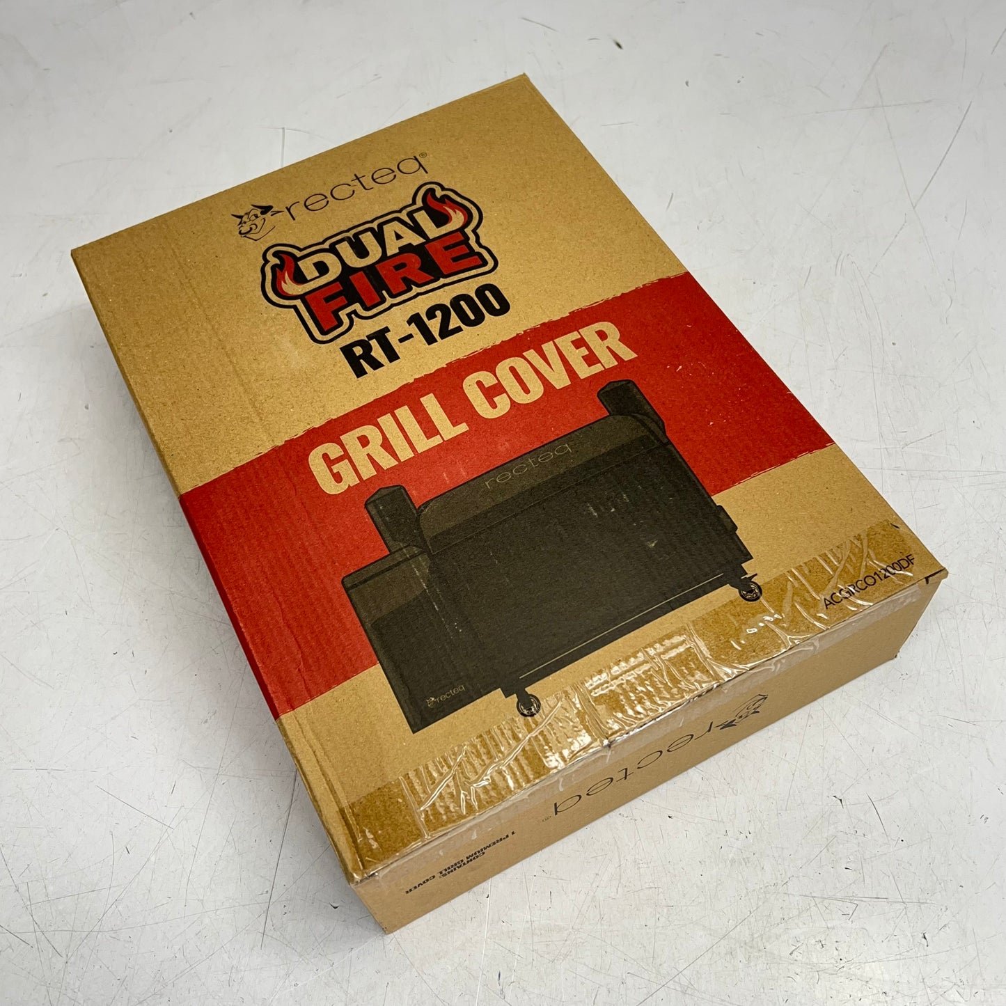 RECTEQ Dual Fire Grill Cover 2-ply Construction 350g Pvc Custom Fit Blk RT-1200
