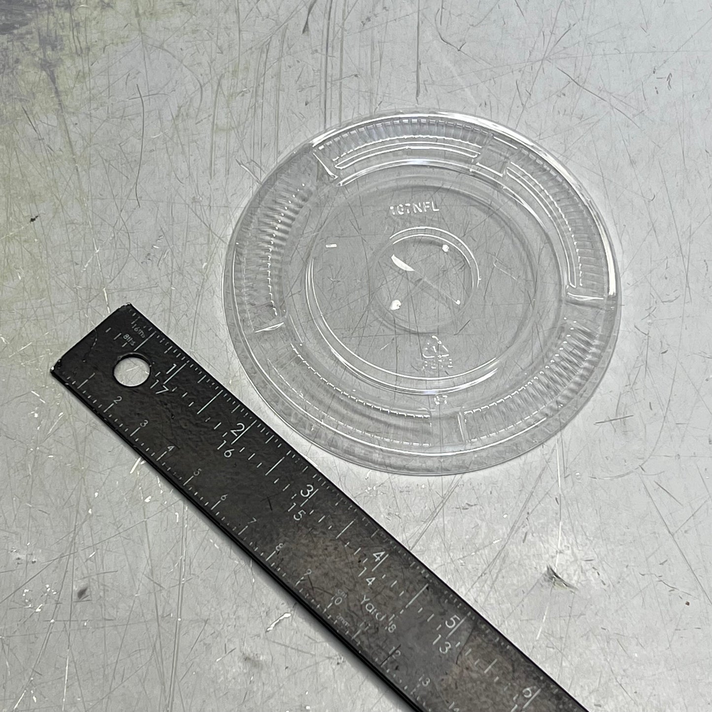 ZA@ YESSPAC (500 PACK) Flat Lids For Plastic Beverage Cups 107MM Clear PTFSL-3242-|PET G