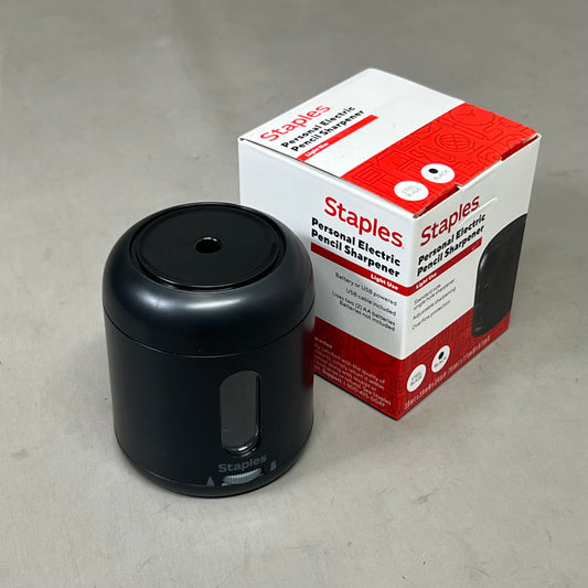 STAPLES (2 PACK) Personal Dual Powered Pencil Sharpener Black ST62625