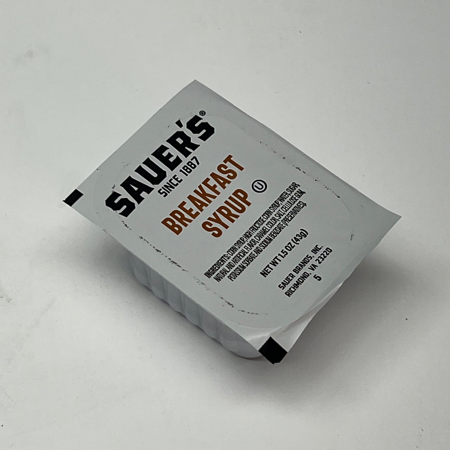 ZA@ SAUER (100 PACK) Regular Table Syrup Individually Packaged 1.5oz BB 11/26