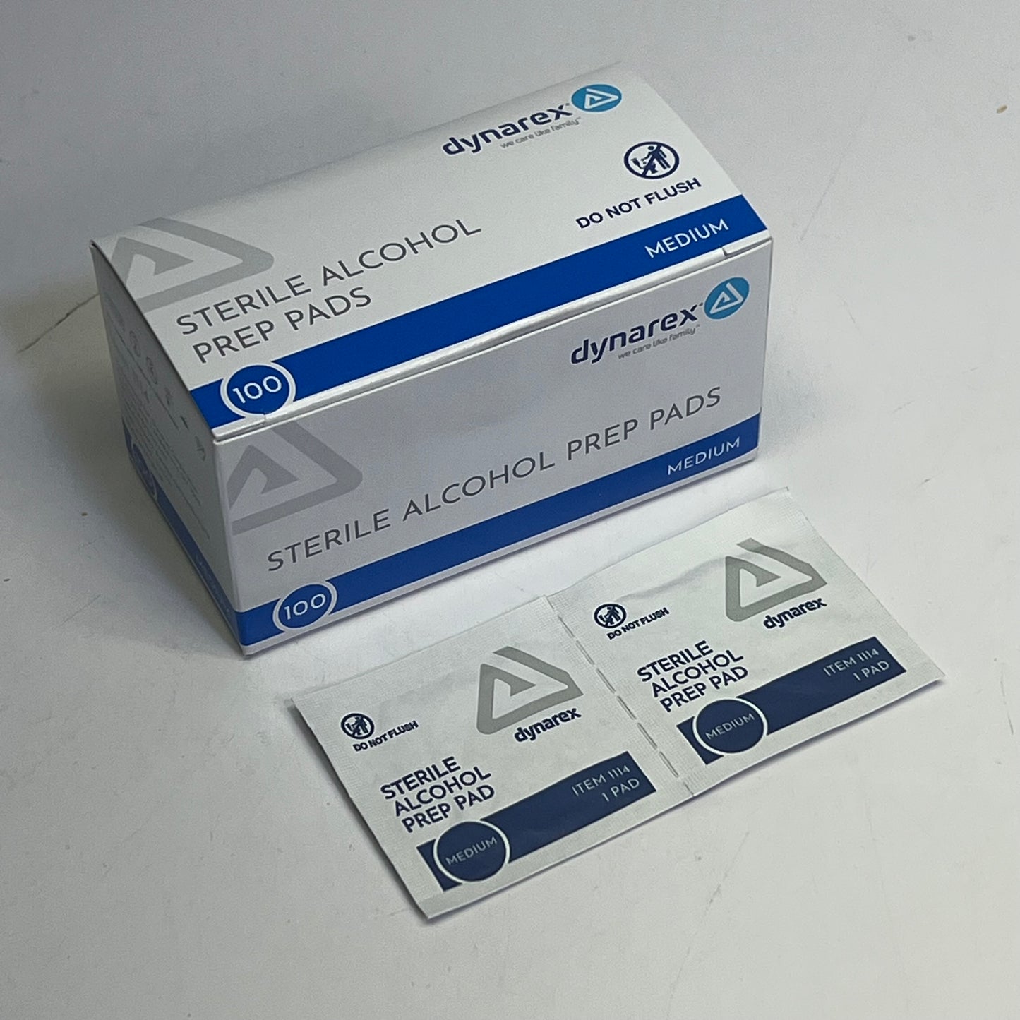 ZA@ DYNAREX (5 PACK, 100 EACH) Sterile Alcohol Prep Pads Medium White 1114 BB 03/30 N