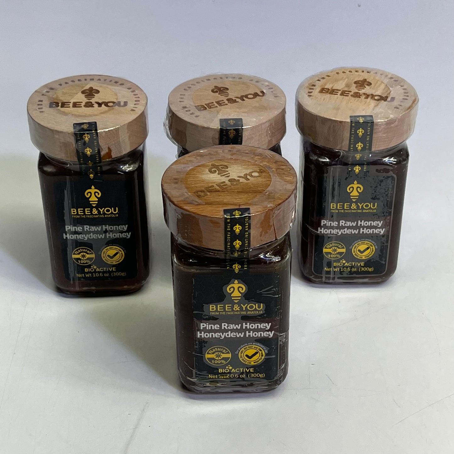 ZA@ BEE & YOU (4 PACK) Pine Raw Honey Honeydew Honey 10.6 oz Brown BB 07/27 (Distressed)