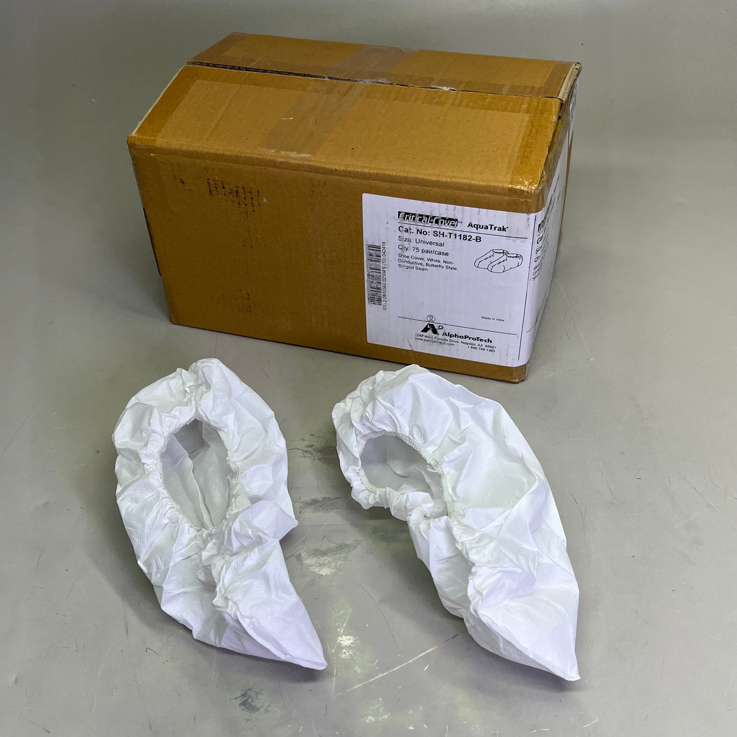 CRITICAL COVER (75 PAIRS) AlphaTrak Disposable Shoe Covers White SH-T1182-B