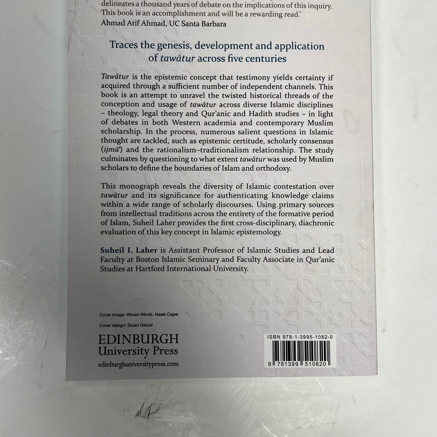 TAWATUR IN ISLAMIC THOUGHT Transmission Certitude & Orthodoxy Paperback Book