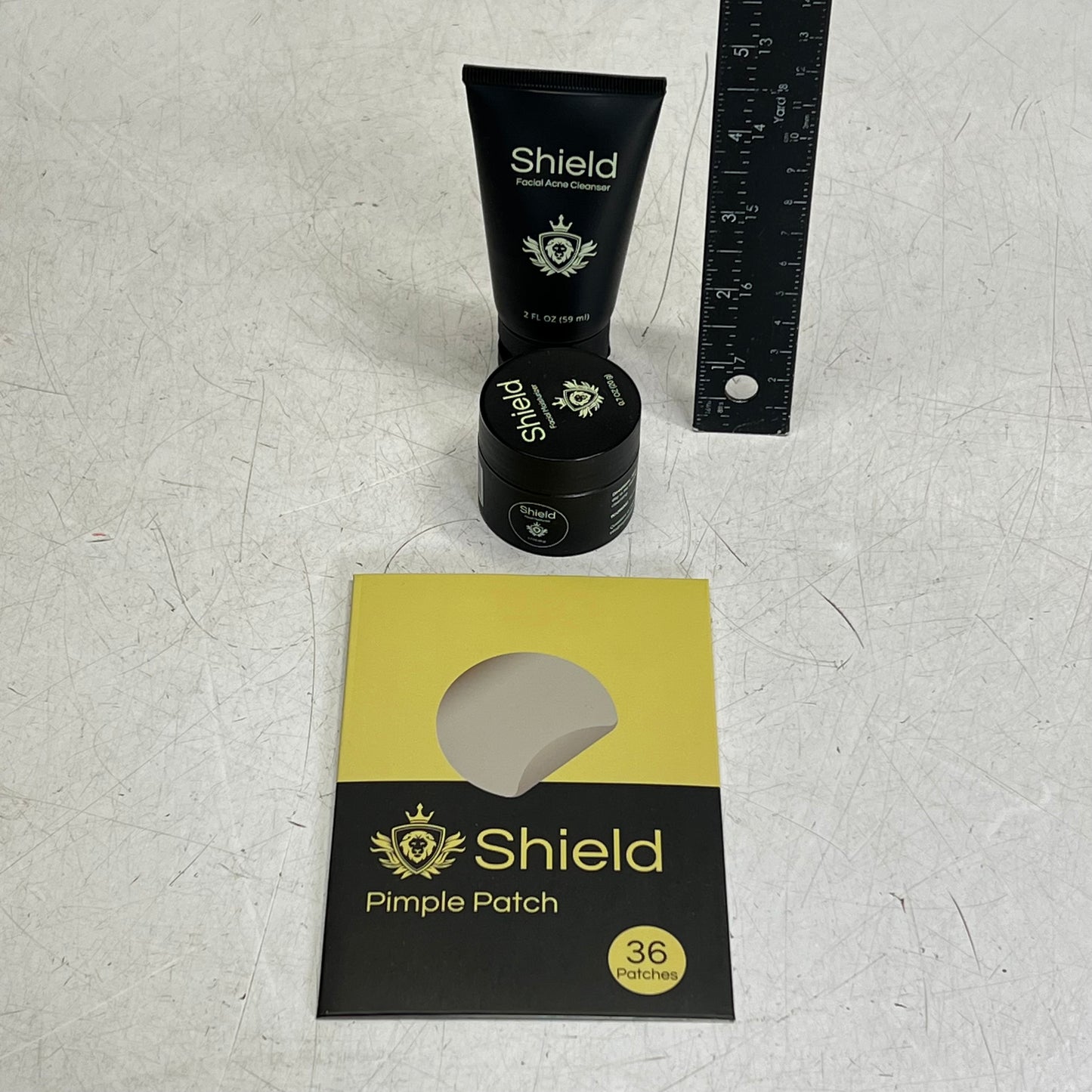 SHEILD (3 PIECE) Facial Acne Cleanser, Moisturizer & Patches Set Travel Size