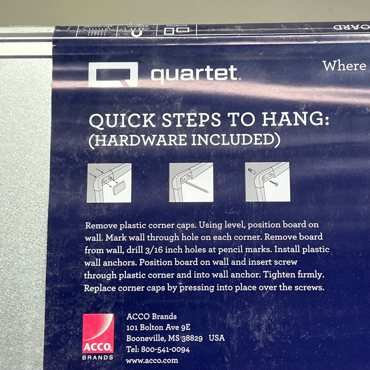 QUARTET Magnetic Dry Erase Board Aluminum Frame 3'x2' White/Silver 279378