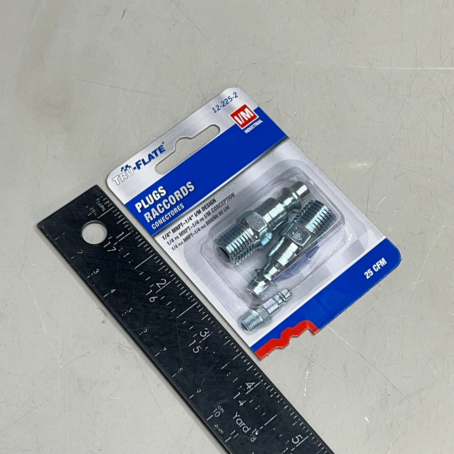 TRU-FLATE (5 PACK, 2 PER PACK) Steel Plug 1/4" I/M Design X 1/4" MNPT 12-225-2