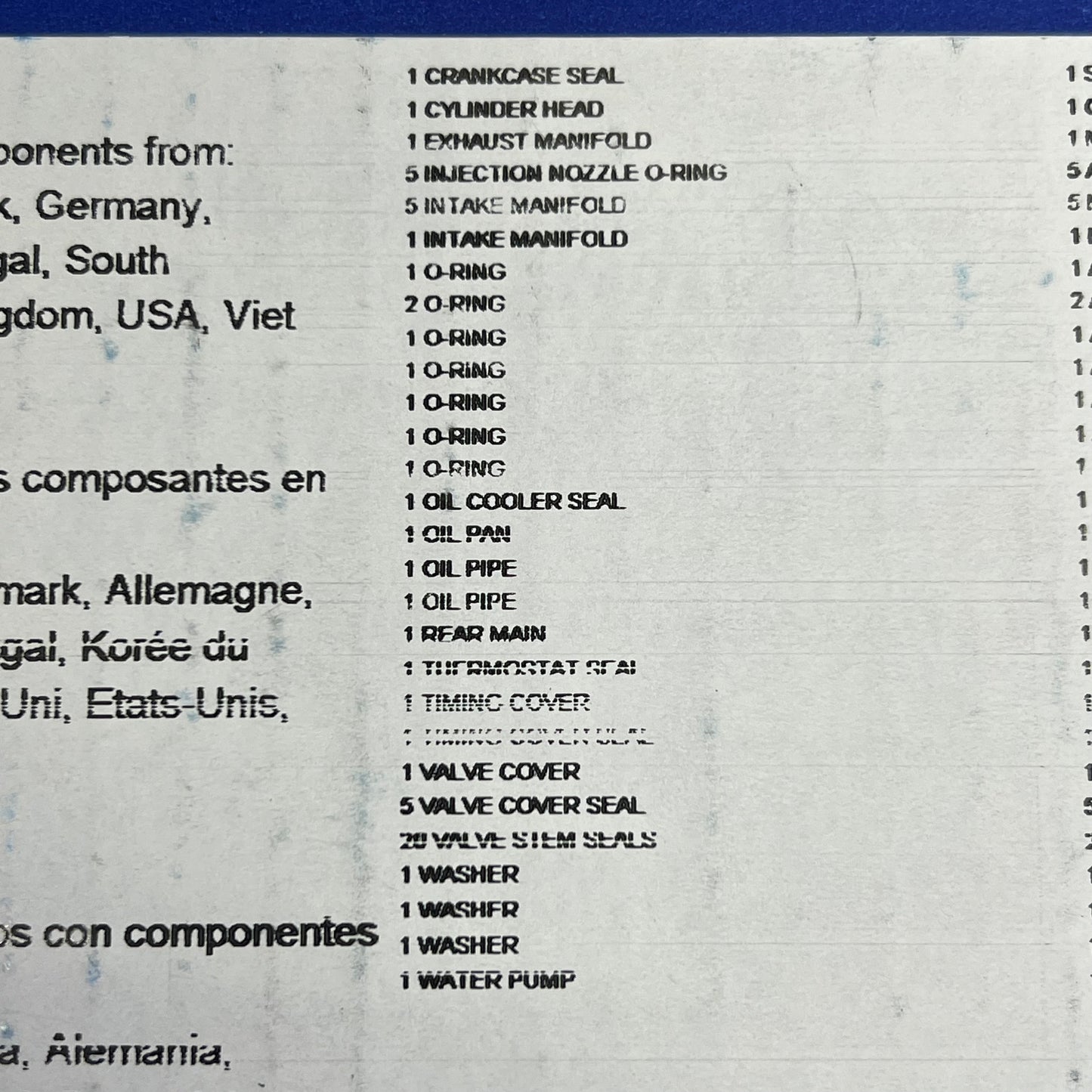 MAHLE Original Full Gasket Set For Dodge & Freightliner Made In USA 95-3614