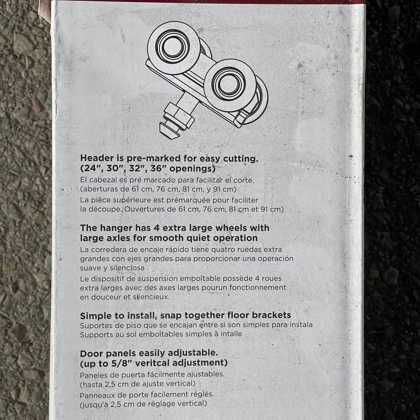 NATIONAL HARDWARE Pocket Door Frame & Hardware Set 36" Width Opening N186-858 (New, Distressed Box)