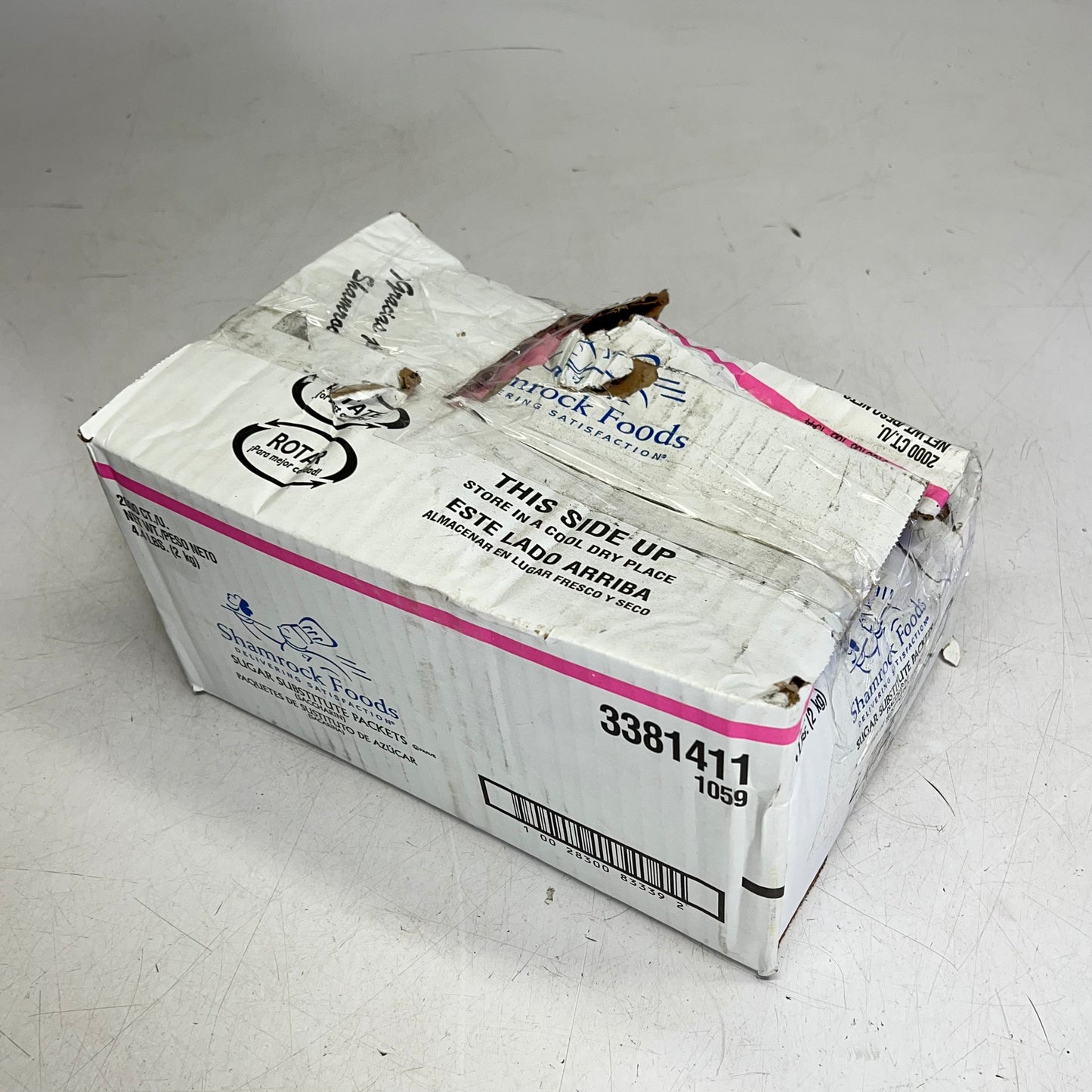 ZA@ SHAMROCK FOODS (2000 PACK) Single Serve Sugar Substitute Packets Pink (As-Is)