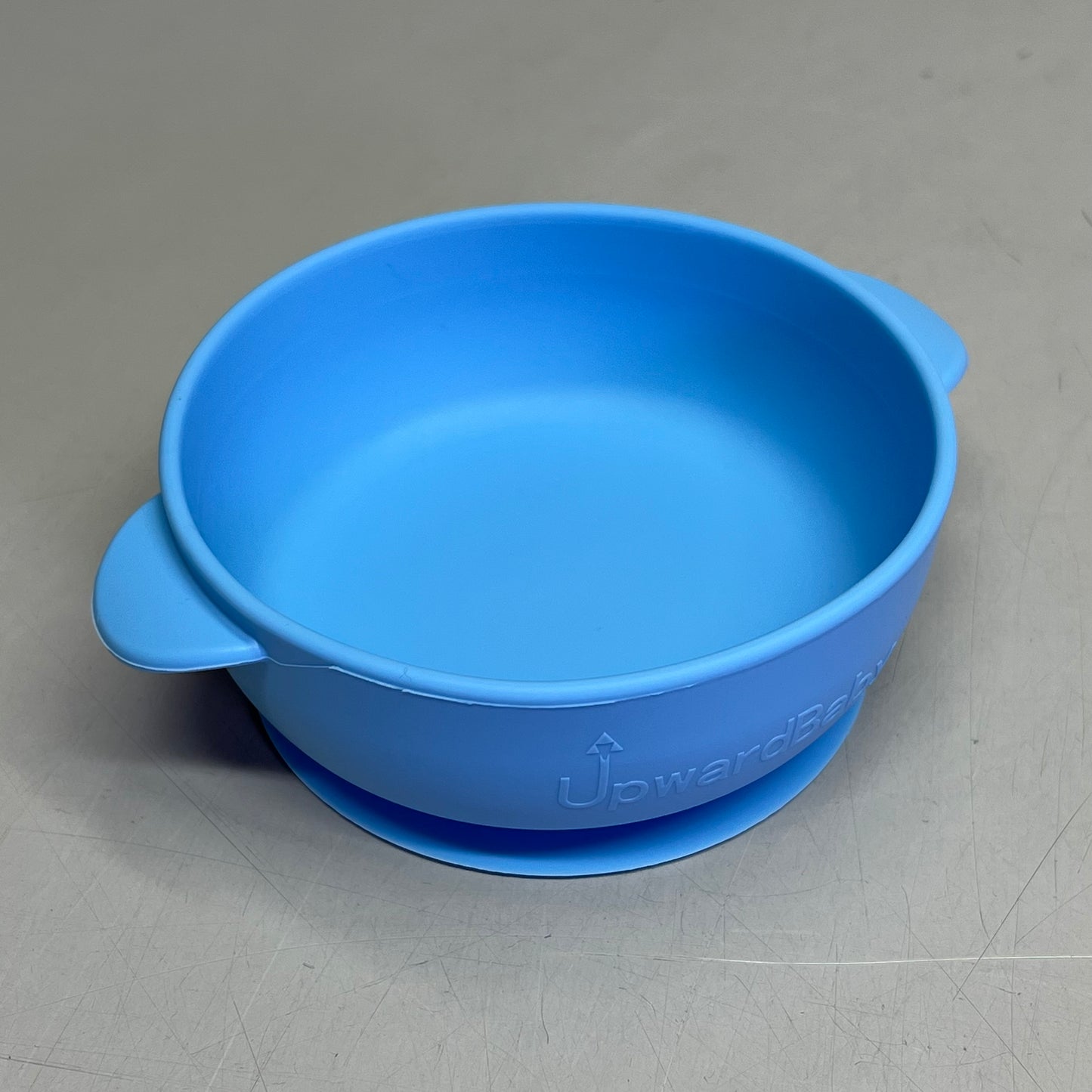 ZA@ UPWARDBABY (3 PACK) Silicone Bowl Suction Set w/ Spoon 5"x5"x2" Blue/Green/Grey