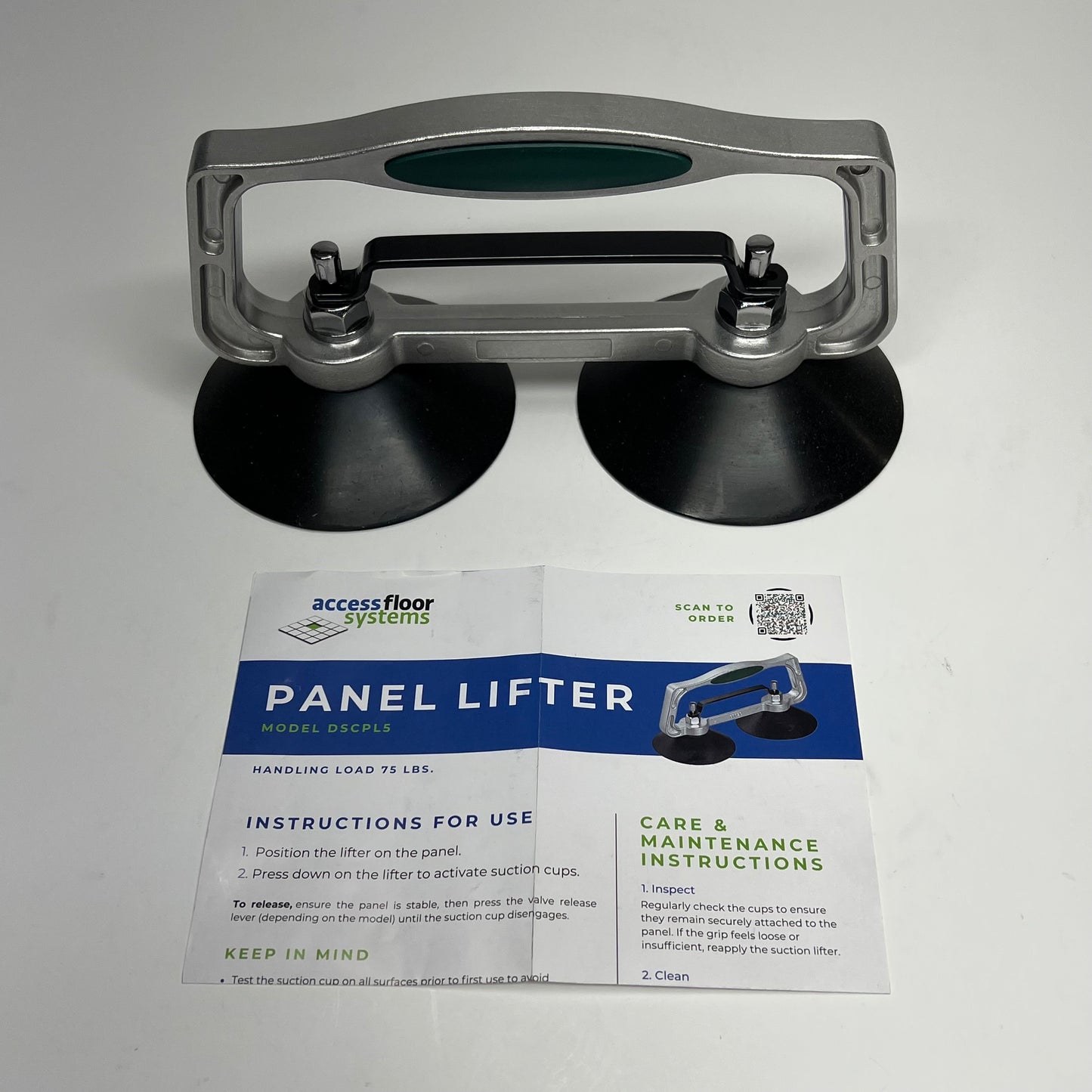 ACCESS FLOOR SYSTEMS Raised Floor Panel Lifter Heavy Duty 5" Silver/Black DPL33