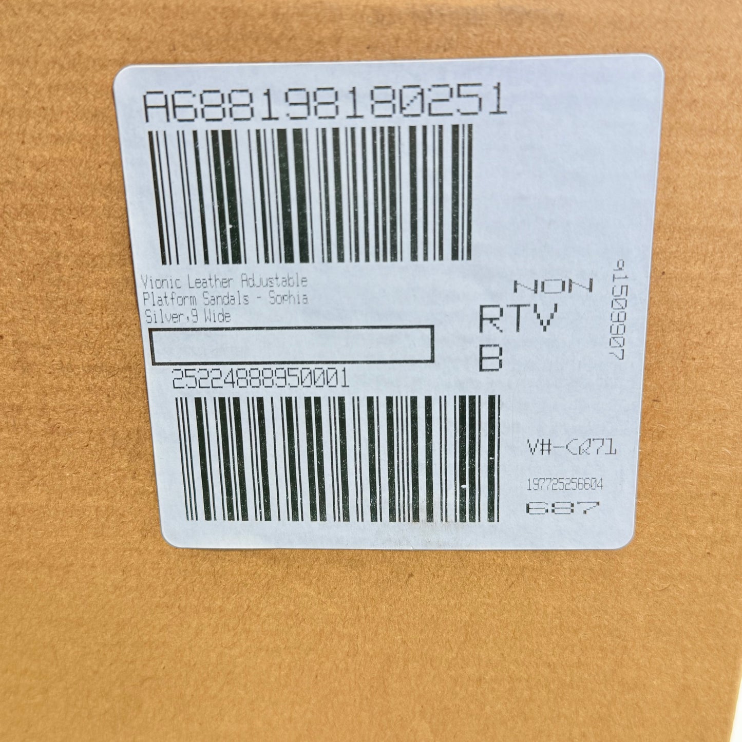 VIONIC Platform Sandals Sophia Leather Adjustable Sz 9W Silver New