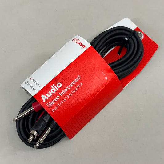 HOSA TECHNOLOGY Stereo Interconnect Dual 1/4" TS To Dual RCA Cables 4M Black CPR-204