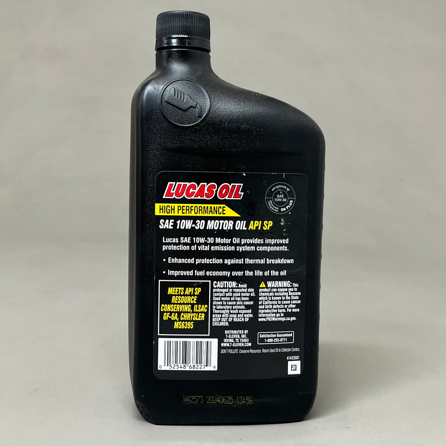 ZA@ 7 ELEVEN (6 PACK, 1 QUART EACH) SAE 10W-40 Motor Oil API SP High Performance As-is