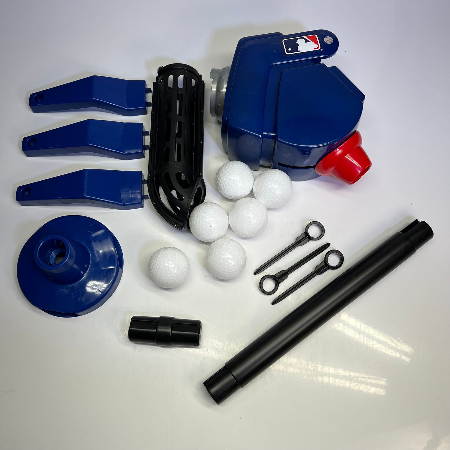 FRANKLIN Pitching MLB Machine Batter & Fielder Combo 4-In-1 Black/Blue 14071