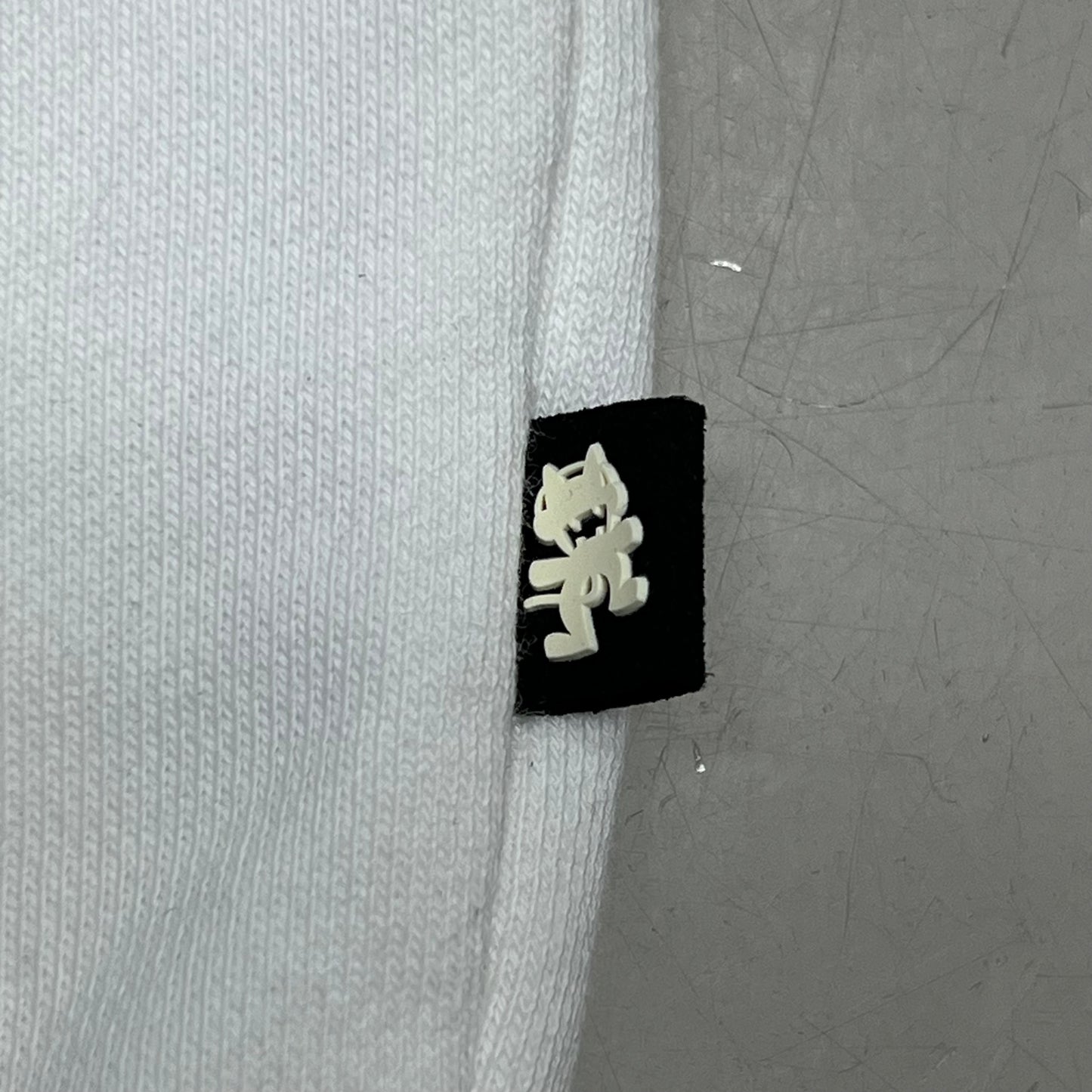 MONSTERCAT Synch Waist Hooded Pull Over Logo Hoodie Men's Sz M White/Black