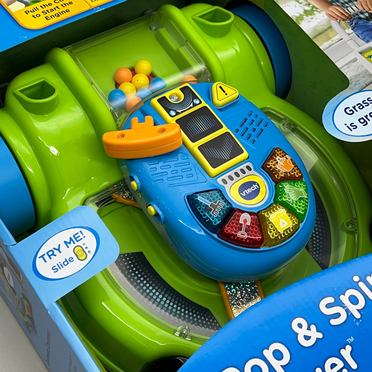 VTECH Pop & Spin Mower 5 Gardening Button 2 Play Modes 85+ Songs 2-5 Years 5526