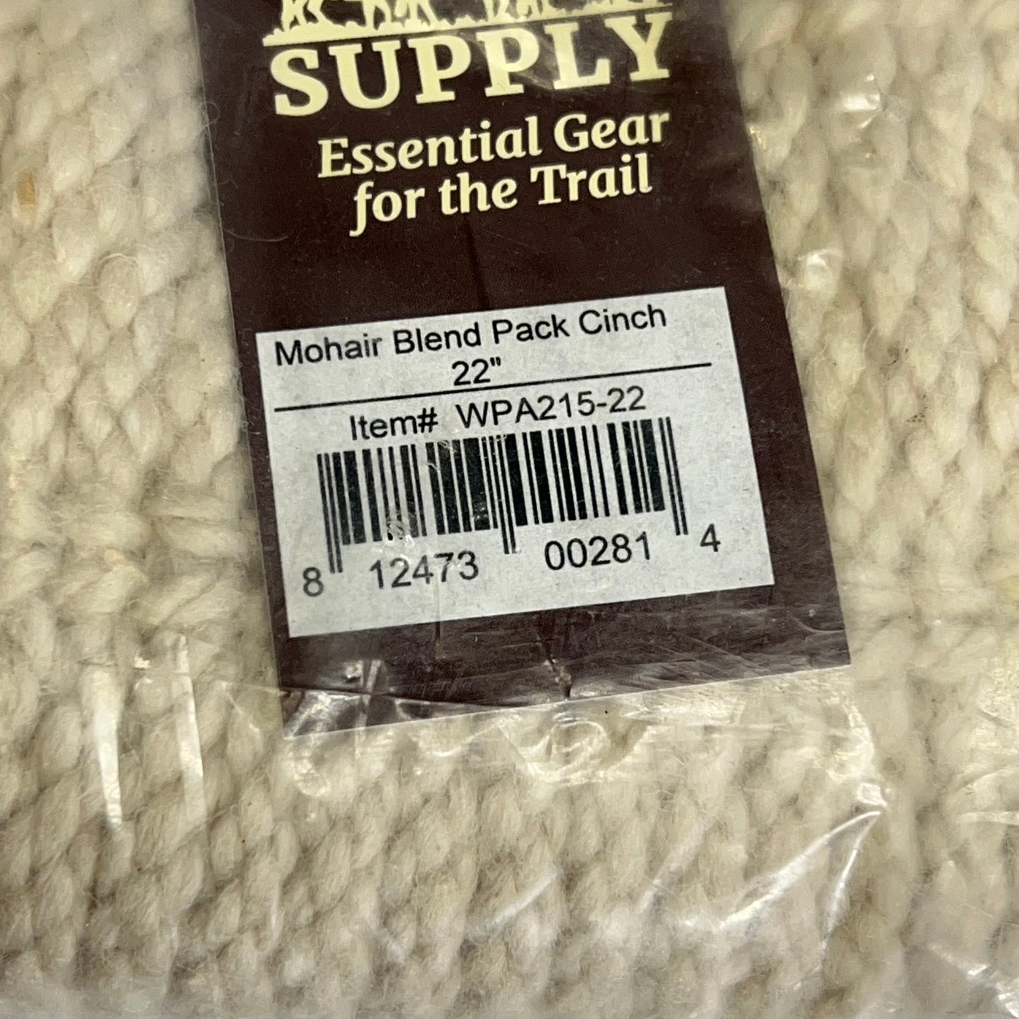 OUTTFITTERS SUPPLY Decker Horse/Mule Pack Cinch Mohair/woo Blend 22" Crème WPA215-22