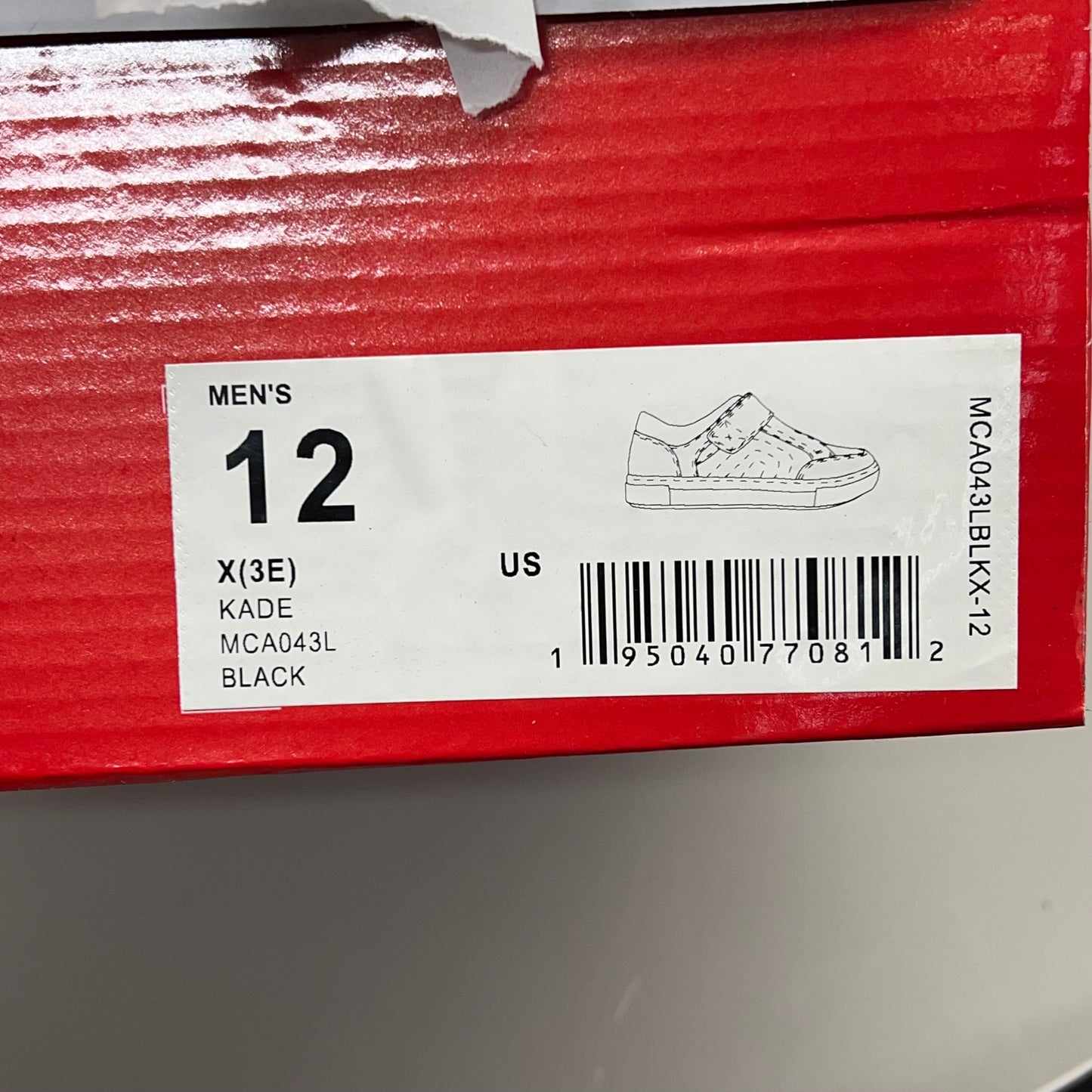 PROPET Kade Strap Sneaker Adjustable Diabetic Men's Sz 12 X(3E) Black MCA043L