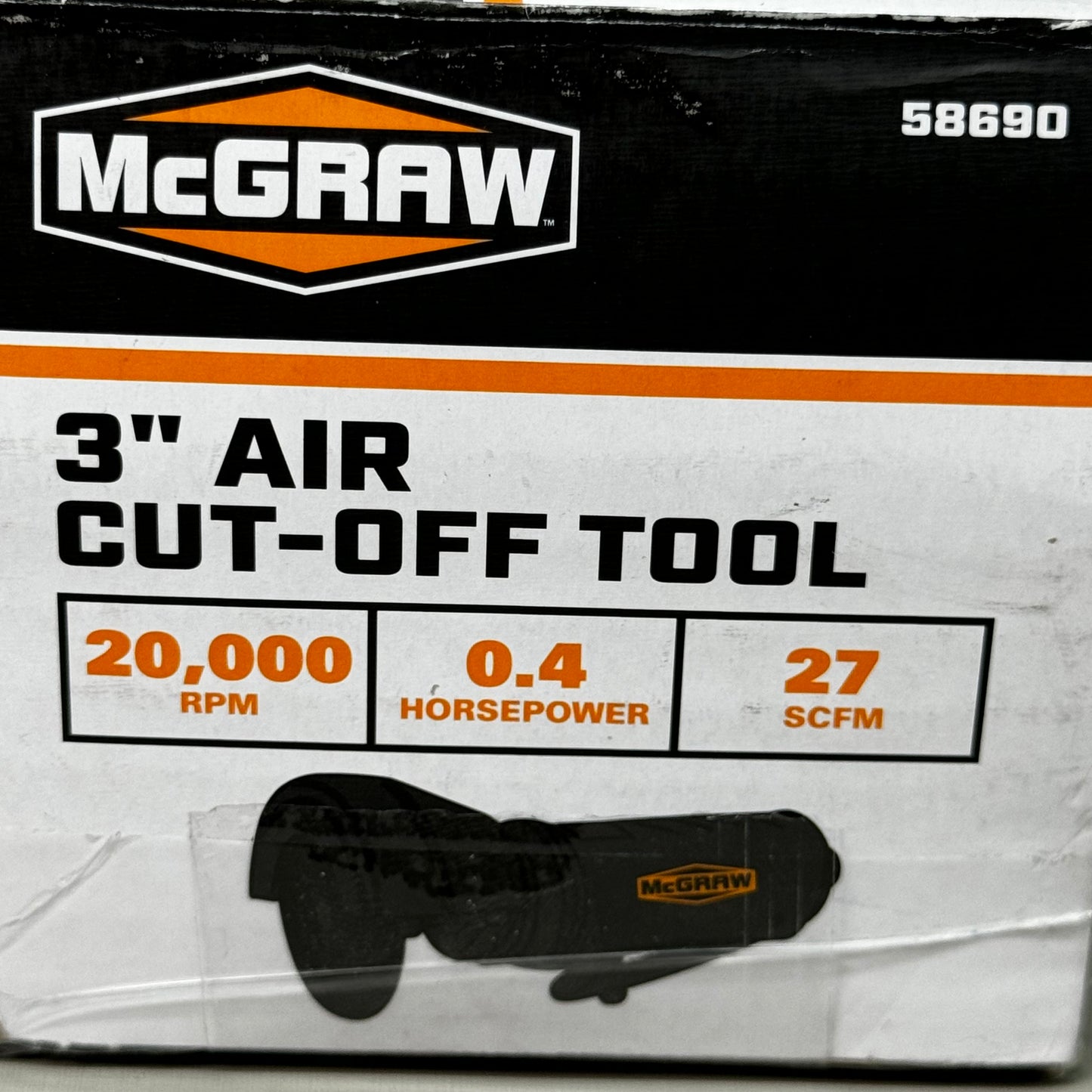 MCGRAW 3" Air Cut-Off Tool 8" x 3 1/2" Black 58690