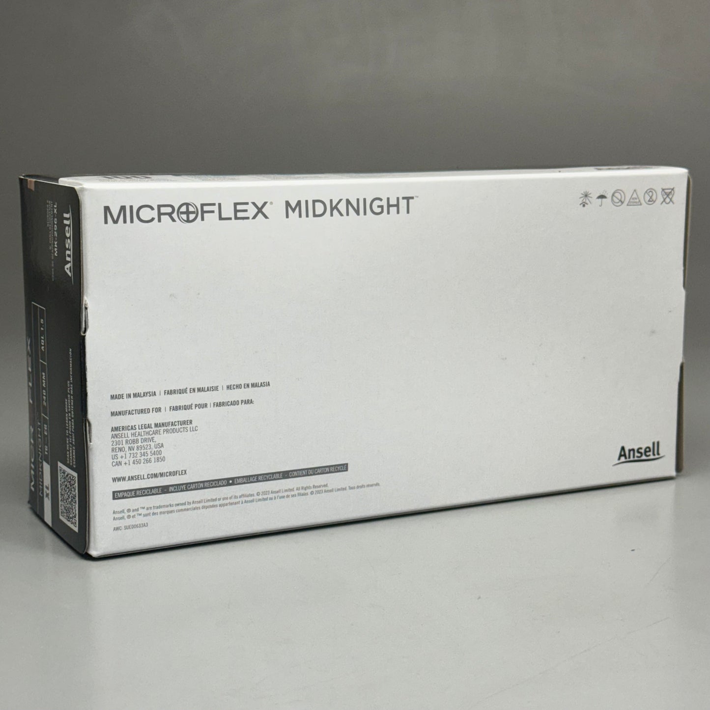 MICROFLEX (100 Pack) Midknight Nitrile Disposable Gloves Size: XL MK-296-XL