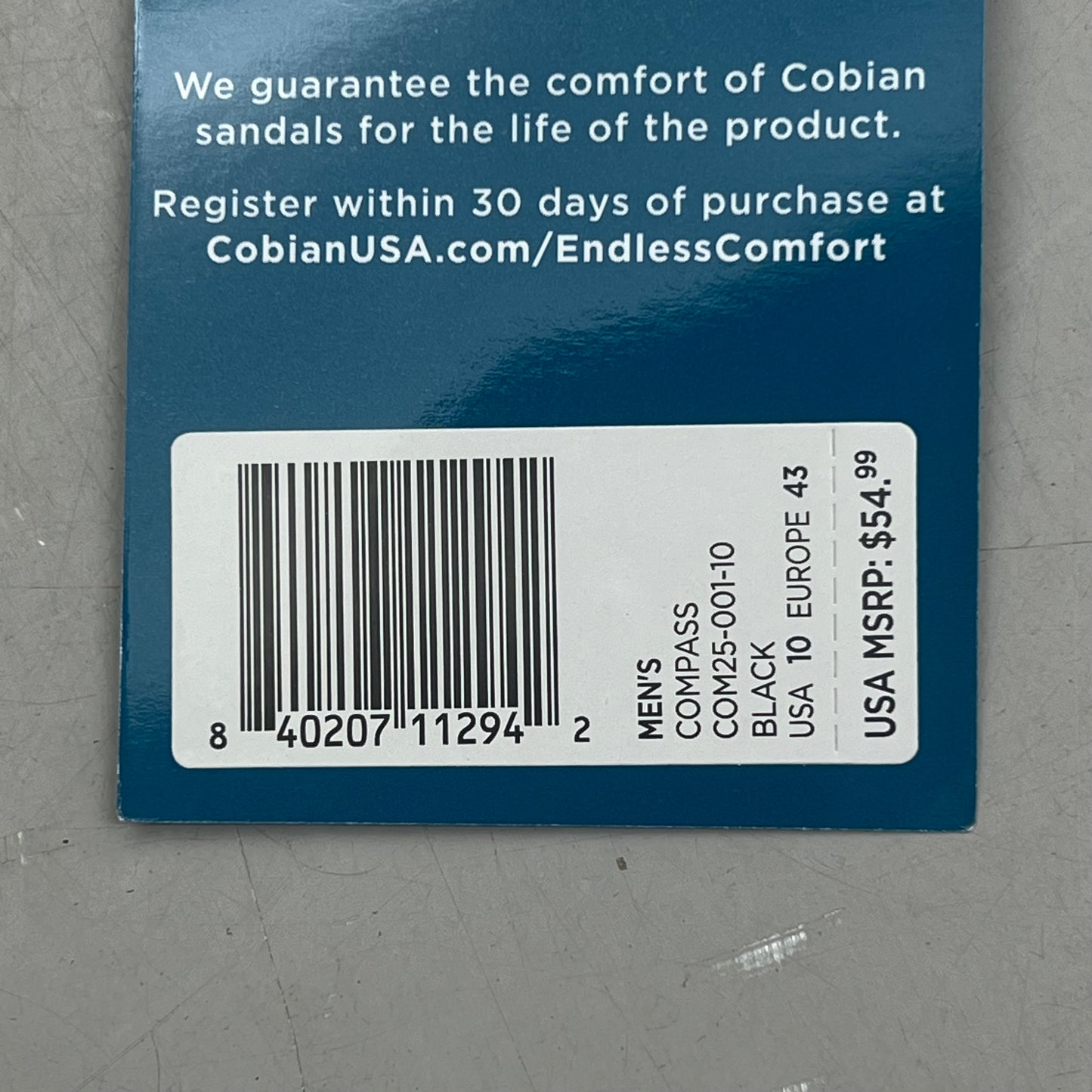 COBIAN Compass Synthetic Leather Strap Men's Sz 10, EU 43 Black COM25-001-10