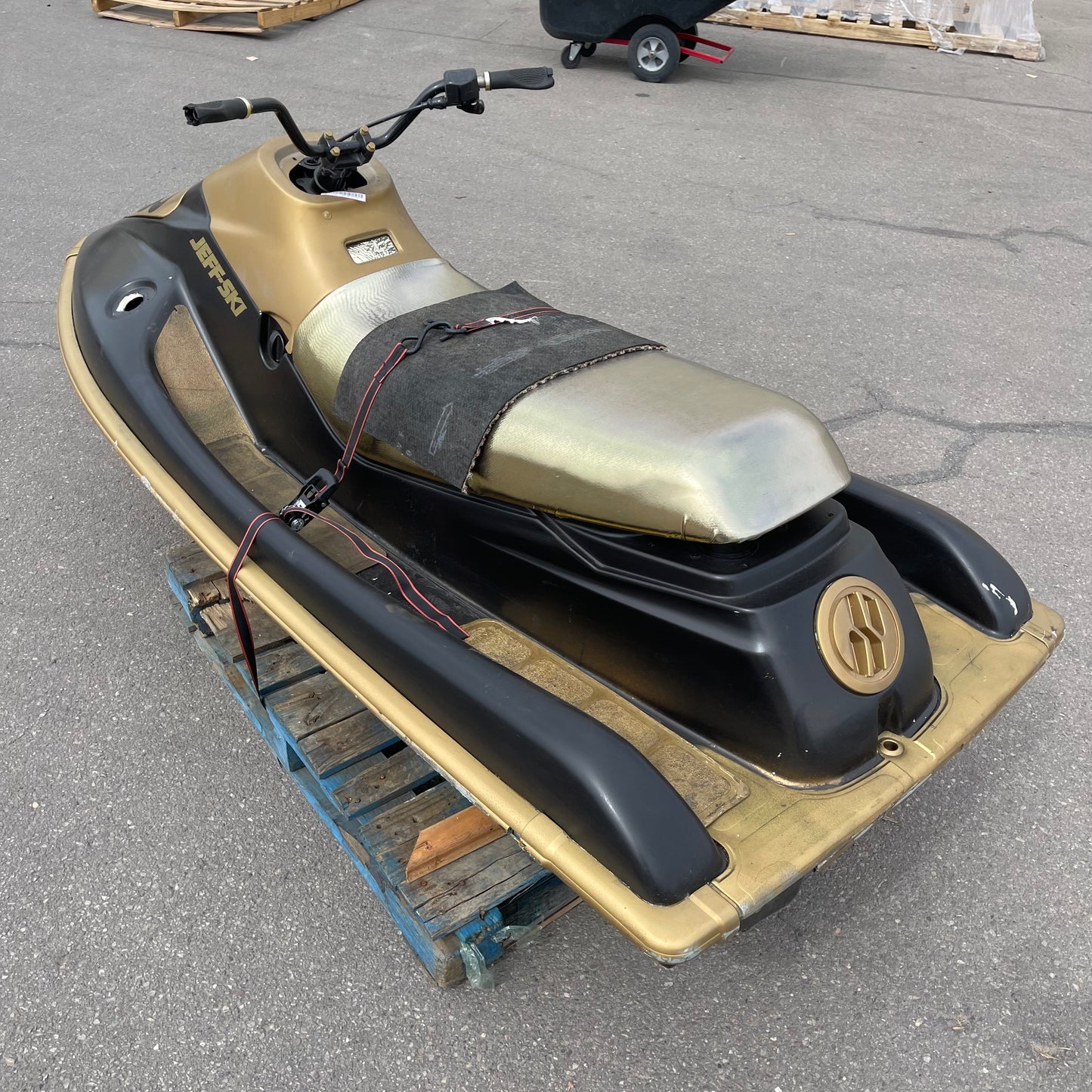 Z@ KAWASAKI Personal Watercraft (Waverunner/Jet Ski/Sea-Doo) Black & Gold w/ Custom "Jeff-Ski" Print (AS-IS)
