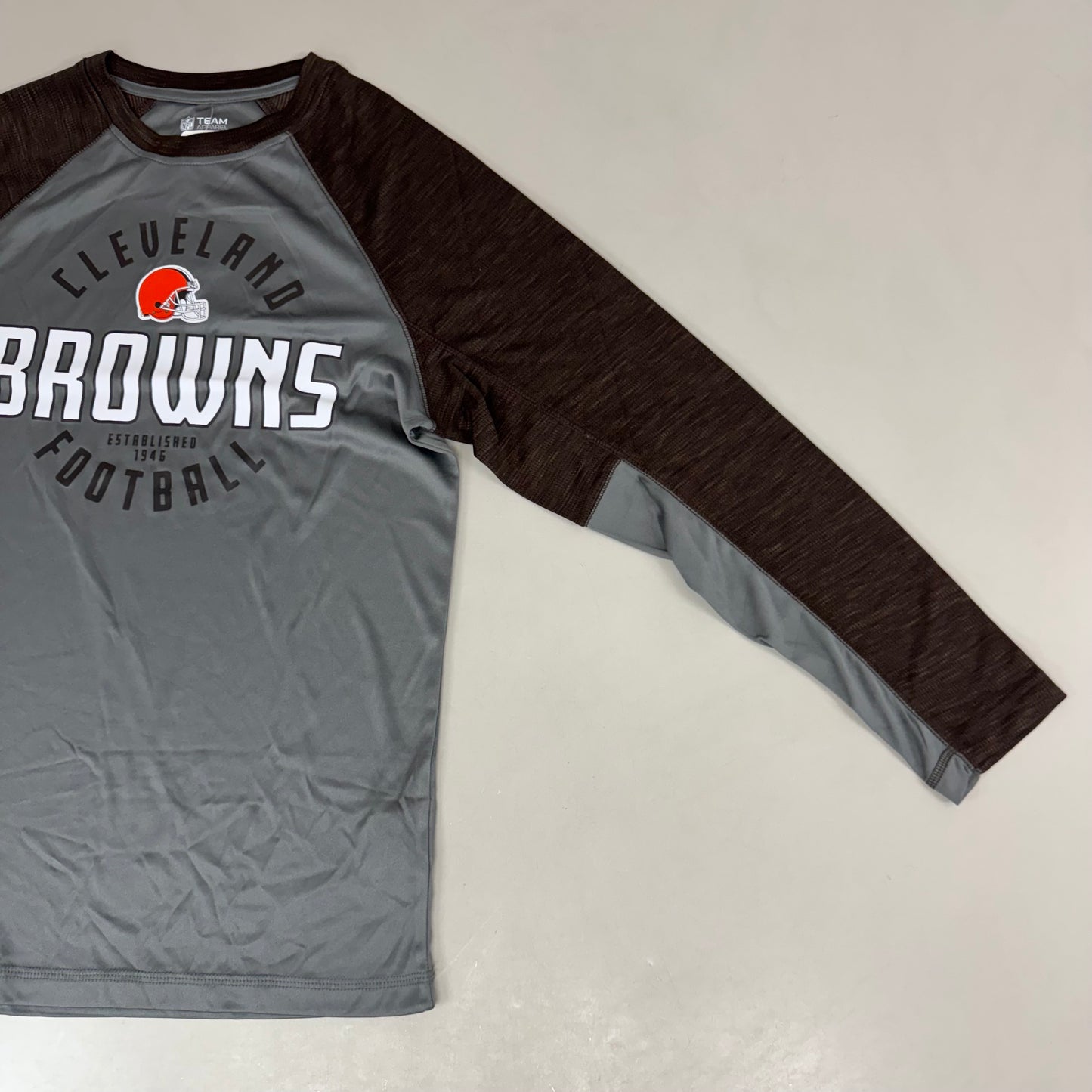 NFL Cleveland Browns Long Sleeve Shirt L Brown/Grey 1802970