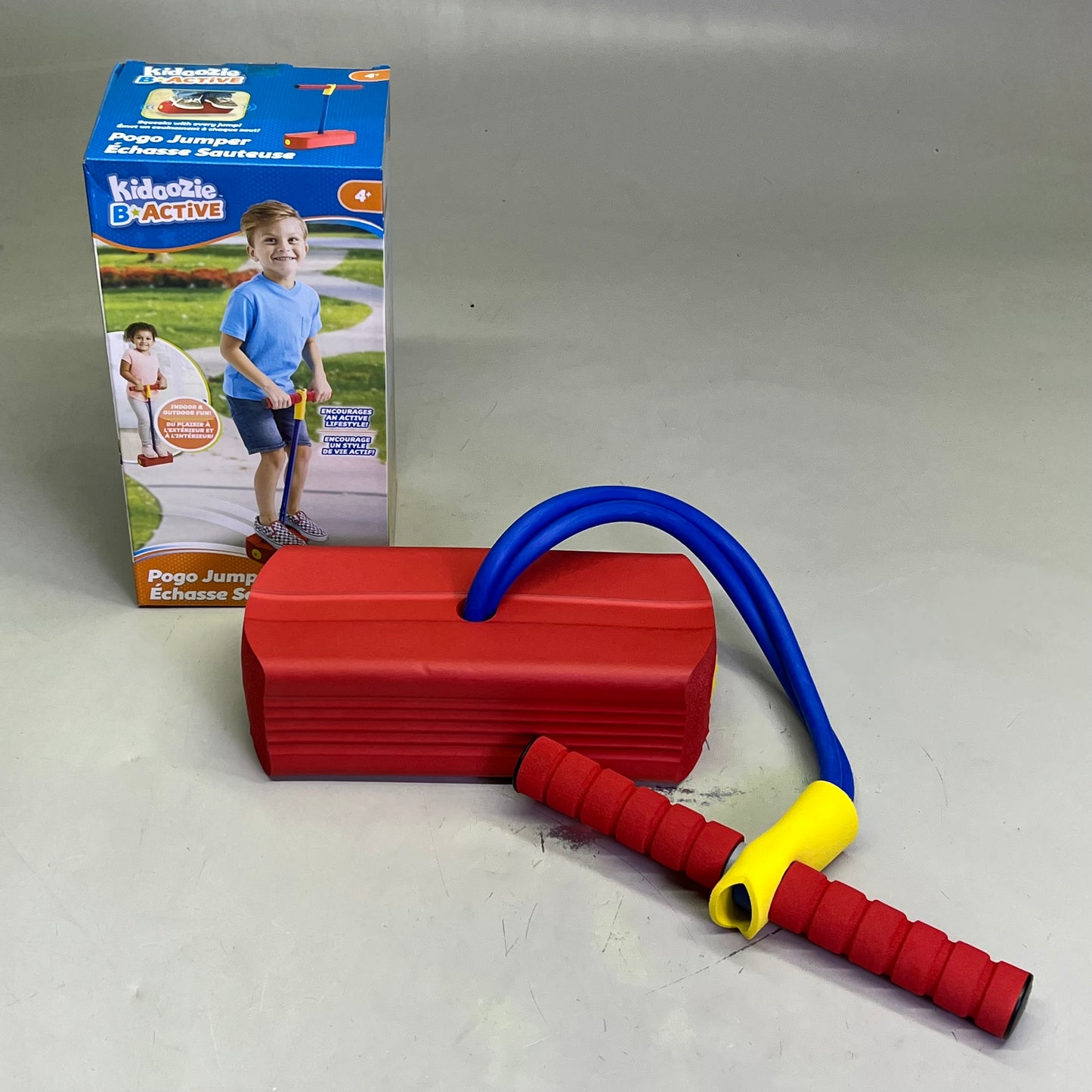 EPOCH Kidoozie B Active Squeaky Pogo Jumper Indoor & Outdoor Toy Red Blue G02404