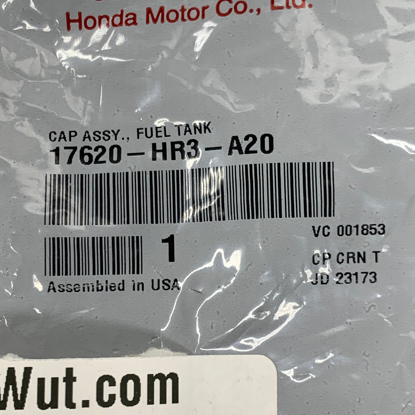 HONDA Fuel Tank Cap Assembly 17620-HR3-A20 OEM