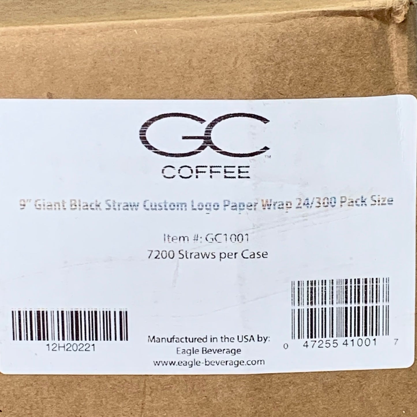 GC COFFEE CO. (7,200 PACK) Wrapped Straws 9" 12H20221