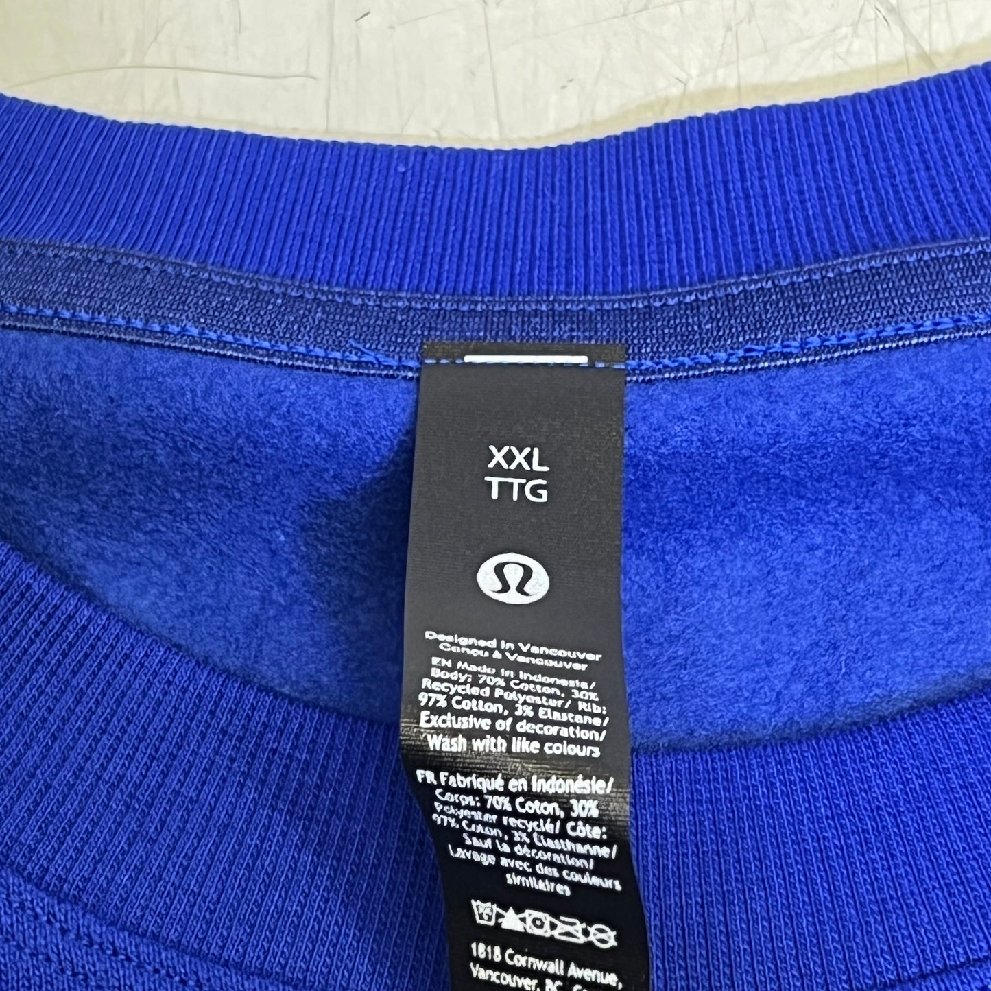LULULEMON St. Louis Blues Steady State College Crewneck Men's Sz 2XL Cobalt Blue