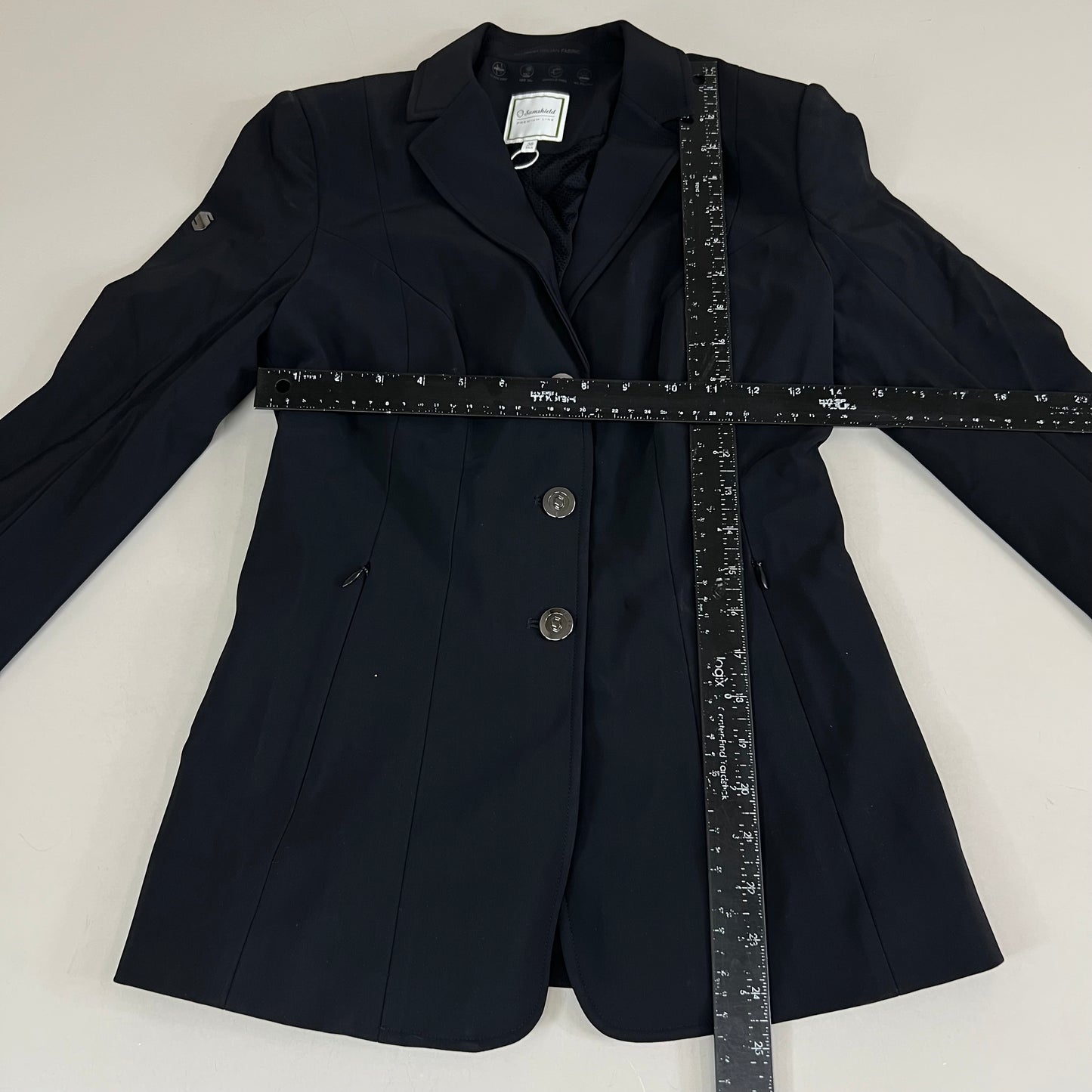 SAMSHIELD Victoria Equestrian Riding Jacket Sz Tall US 6, UK 8, FR 36 Black