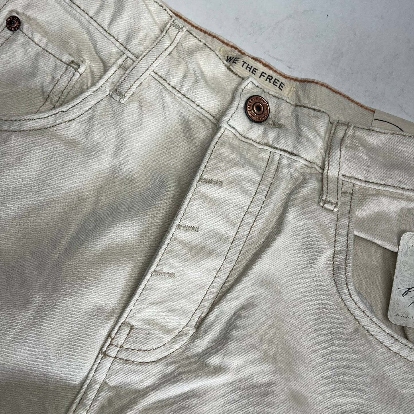 FREE PEOPLE  Good Luck Mid-rise Barrel Jeans  Women's Sz S Milk 82199597