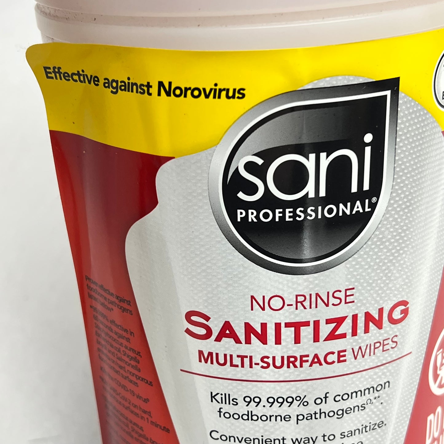 ZA@ SANI PROFESSIONAL (6 PACK, 175 EACH) No-Rinse Sanitizing Multi Surface Wipes 7.75" X 5"  White (Distressed Packaging)