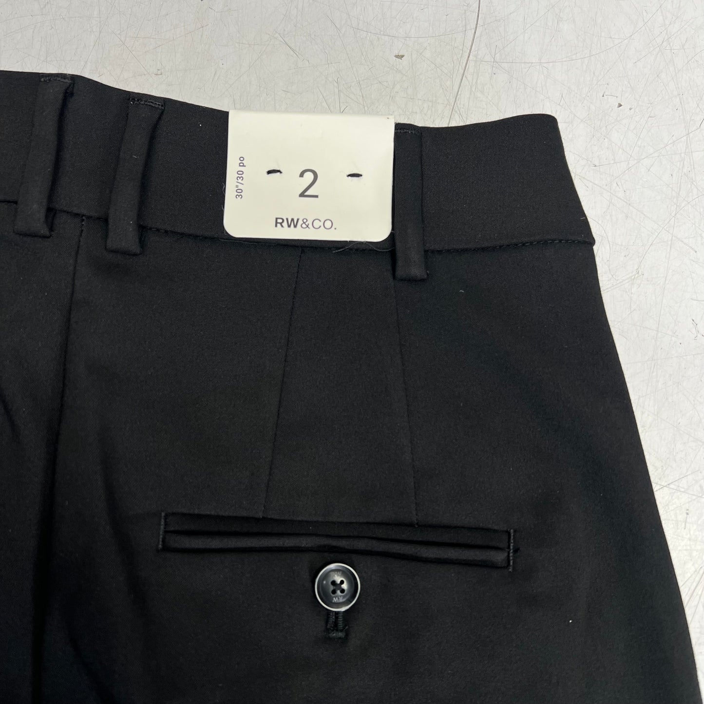 RW & CO Mid-rise Long Straight Leg Trousers  Women's Sz 2 Black 489621