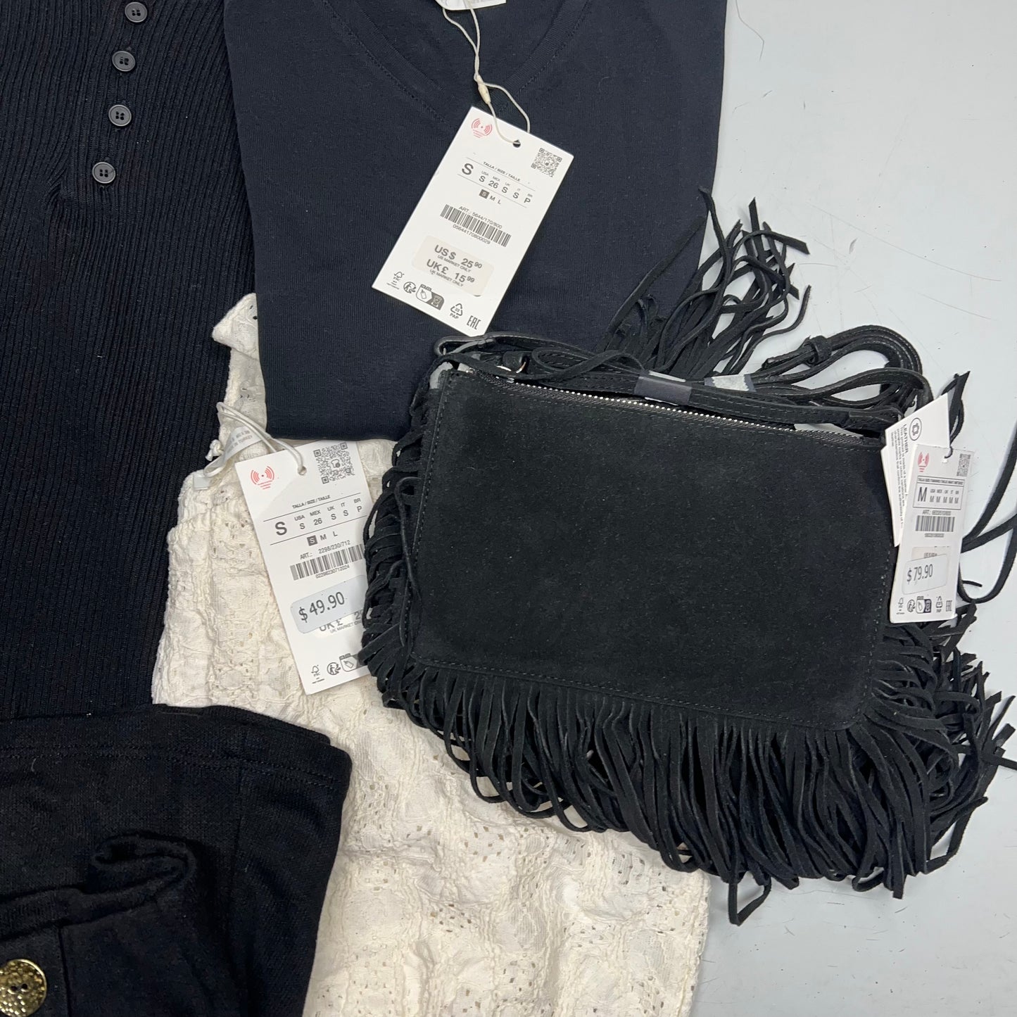 ZA@ ZARA Lot Of Assorted Clothing & Shoes Women's Sz S & 37 Multicolor