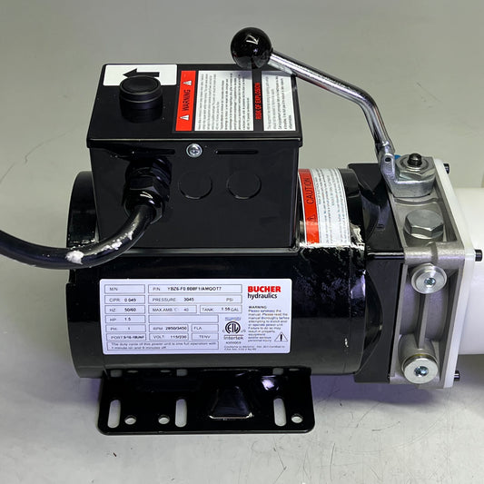 BUTCHER Hydraulic Power Unit 115/230 Volt 1.59 Gal Tank YBZ6-F0.8B8F1/AMQO|T7