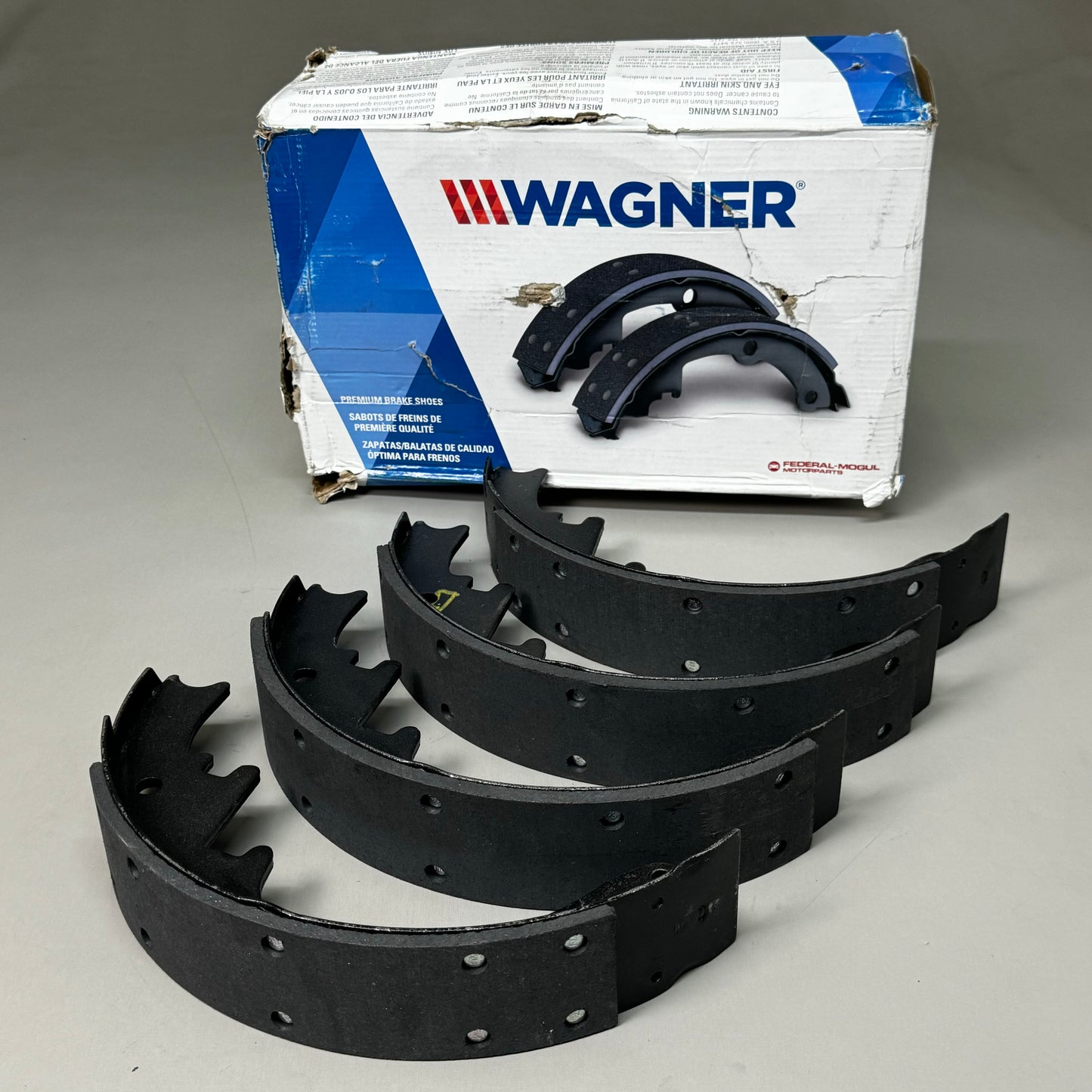 WAGNER QS Ceramic Disc Brake Shoes Set 11" x 6 1/2" Black Z280R