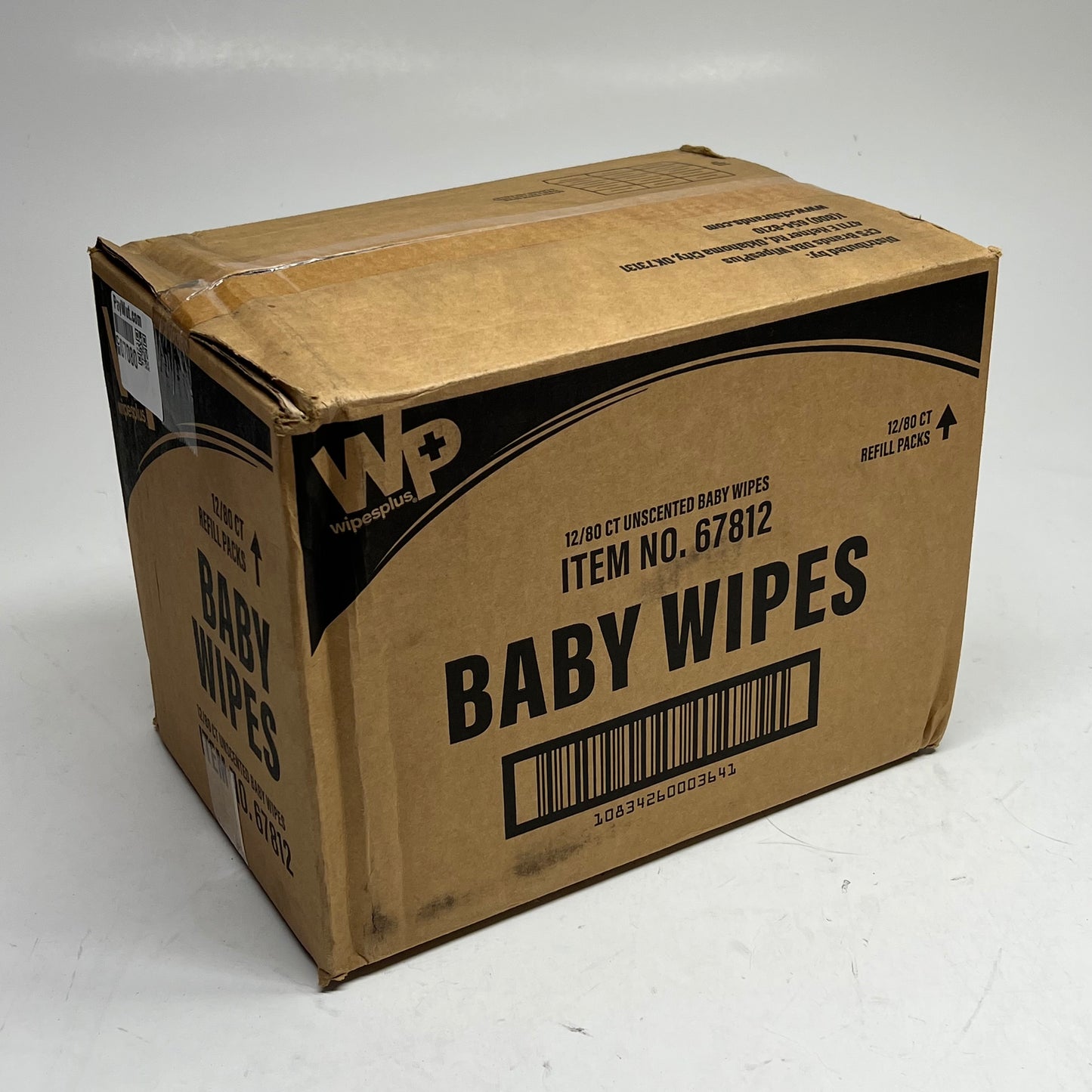 WP WIPES PLUS  (12 PACK, 80 EACH) Baby Wipes Unscented Alcohol Free BB 07/27