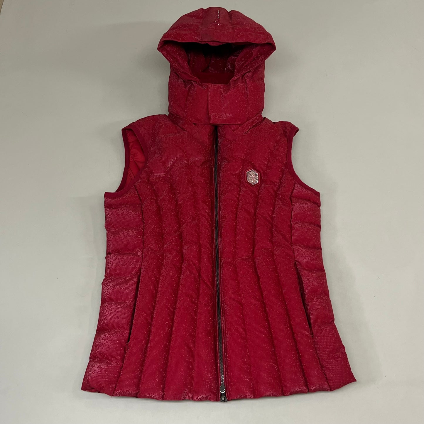 SAMSHIELD Chamonix Ice Equestrian Sleeveless Winter Jacket Women's Sz S Raspberry Red