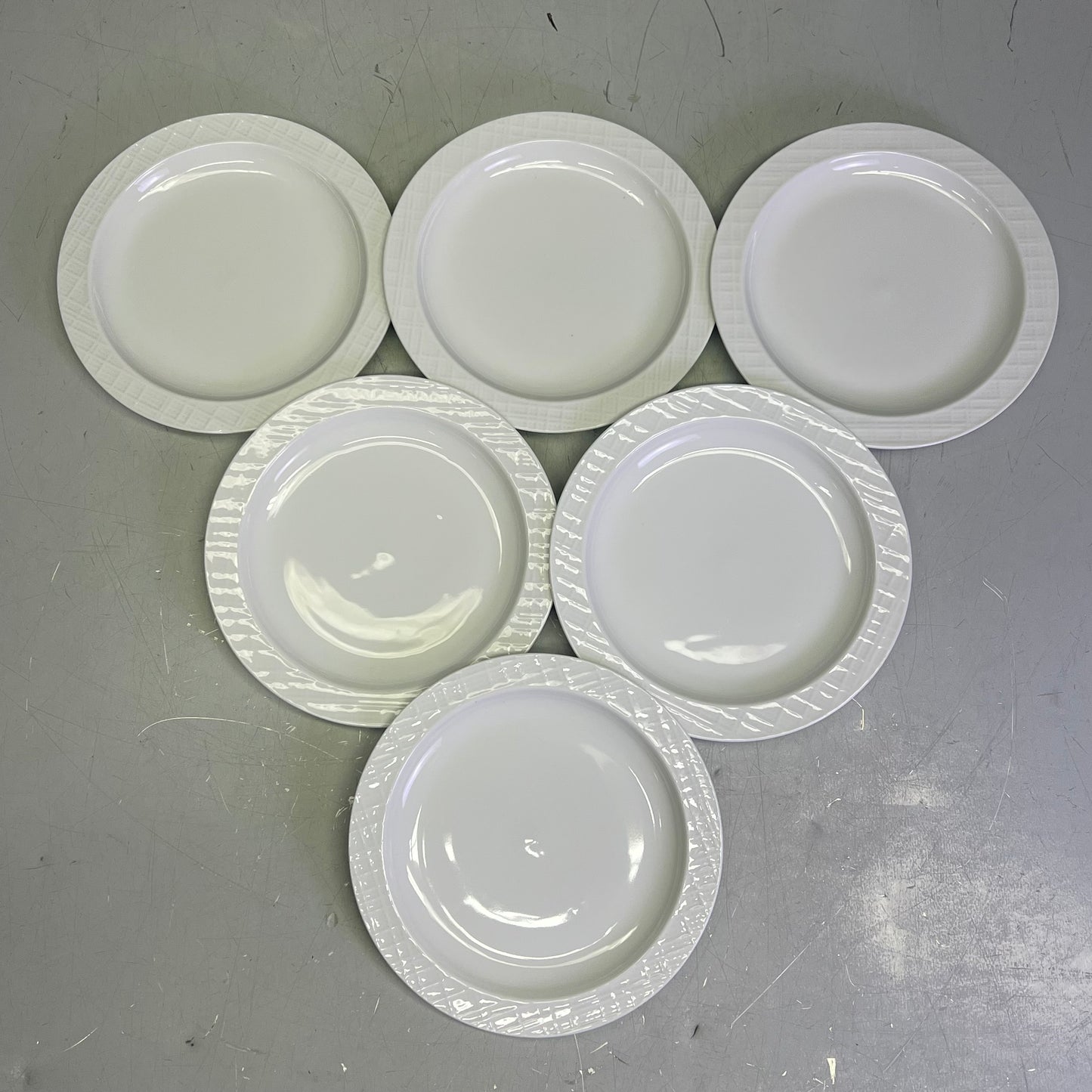 ZA@ ITI (6 PACK) Porcelain Dinnerware Round Dresden Plate 6 1/4" Bright White IDRN-6