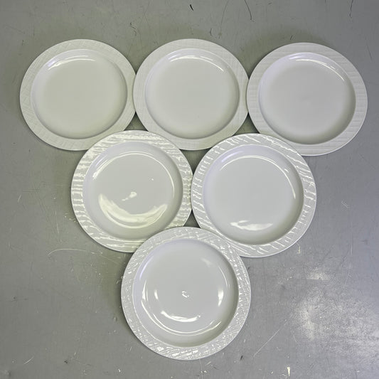 ZA@ ITI (6 PACK) Porcelain Dinnerware Round Dresden Plate 6 1/4" Bright White IDRN-6